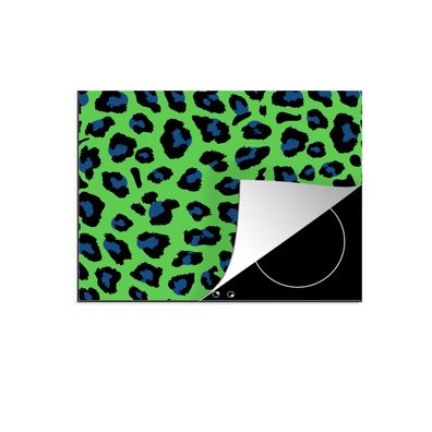 Herdabdeckplatte 60x52 cm Panther Druck - Neon - Grün - Blau