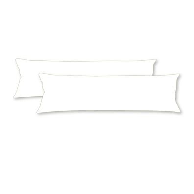 2 Seitenschläferkissenbezug Kissenhülle Kissenbezug Reißverschluss Weiß 40x145cm