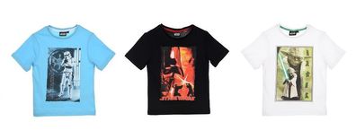 Star Wars T-Shirts 3er Set schwarz/ blau/ weiß verschiedene Größen für Jungen