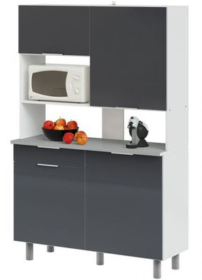 Buffet Buffetschrank weiß grau Hochglanz Küche Anrichte Parisot Urban 120 cm