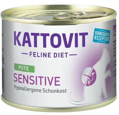 Kattovit ¦ Feline Diet - Sensitive - Pute - 12 x 185g ¦ nasses Katzenfutter bei ...