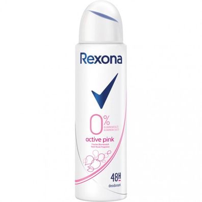 EUR 25,43 / L) Rexona active Pink Deo Spray 48h 0% Alumiiumsalze 6x 150ml blumig