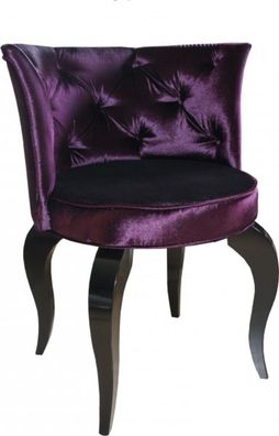 Casa Padrino Barock Salon Stuhl Lila / Schwarz - Designer Sessel - Luxus Qualität