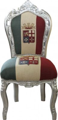 Casa Padrino Barock Esszimmer Stuhl Italien / Silber Antik Stil