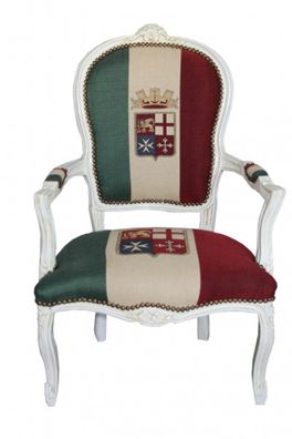 Casa Padrino Barock Salon Stuhl Italien / Creme - Antik Stil