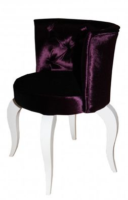 Casa Padrino Barock Salon Stuhl Lila / Weiß - Designer Sessel - Luxus Qualität