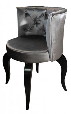 Casa Padrino Barock Salon Stuhl Grau - Designer Sessel - Luxus Qualität