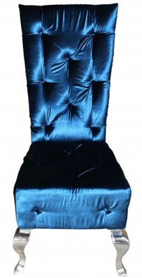 Casa Padrino Barock Esszimmer Stuhl Türkis / Silber - Designer Stuhl - Luxus Qualität