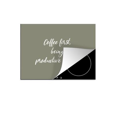 Herdabdeckplatte 65x52 cm Erst Kaffee, dann produktiv sein - Sprichwörter - Kaffee -