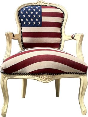 Casa Padrino Barock Salon Stuhl USA Design / Creme