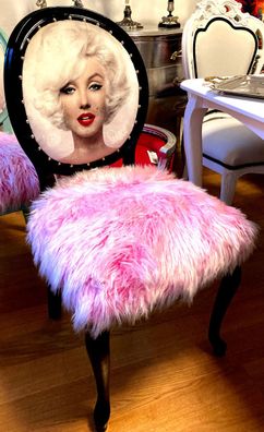Casa Padrino Luxus Barock Esszimmer Stuhl Marilyn Monroe Rosa / Schwarz - Handgeferti