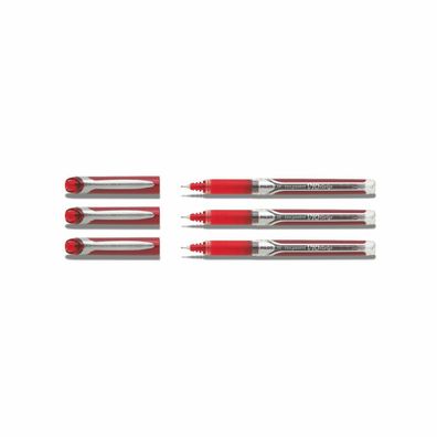 Pilot Hi-Tecpoint V10 Grip Tintenroller rot - 3er-Set