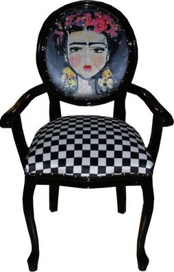 Casa Padrino Barock Luxus Damen Stuhl Mädchen mit Blumen-Kranz auf den Kopf - Limited