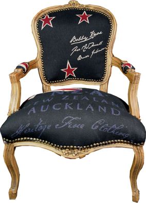 Casa Padrino Barock Salon Stuhl New Zealand / Holzfarbig - Neuseeland Fashion Möbel