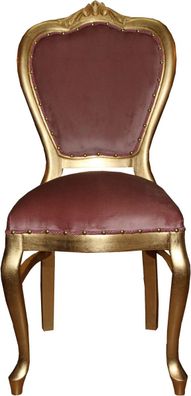 Casa Padrino Barock Luxus Damen Stuhl Rosa / Gold - Damen Schminktisch Stuhl - Limite