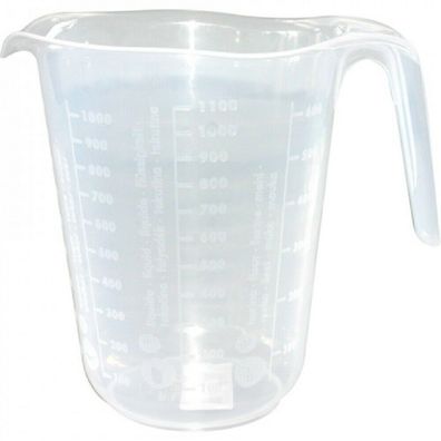 Messbecher 1000ml 1l 1 Liter mit Messskala Haltegriff transparent ( Eur 2,89/ L)