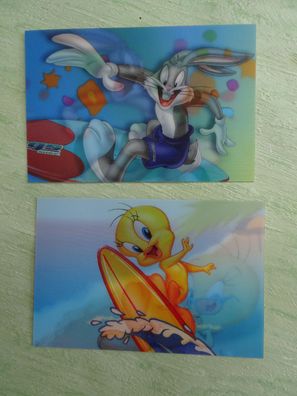 2 alte Looney Tunes Wackelpostkarten Dedit Reggio Emilia Italy