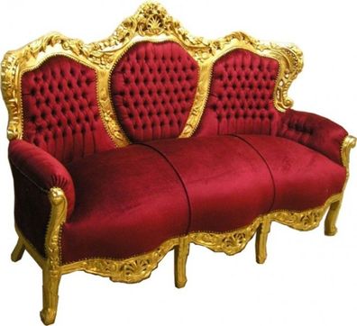 Casa Padrino Barock Sofa King Bordeaux/ Gold