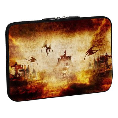 PEDEA Design Schutzhülle: dragons castle 17,3 Zoll (43,9 cm) Notebook Laptop Tas