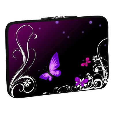 PEDEA Design Schutzhülle: purple butterfly 17,3 Zoll (43,9 cm) Notebook Laptop T