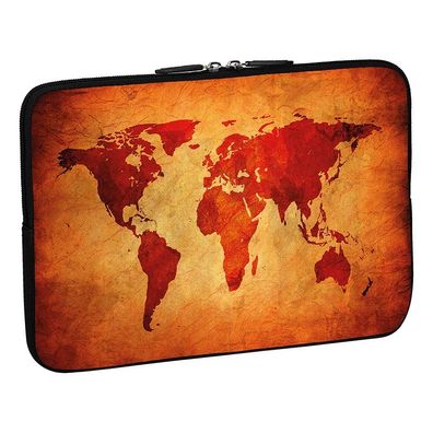 PEDEA Design Schutzhülle: brown global map 17,3 Zoll (43,9 cm) Notebook Laptop T