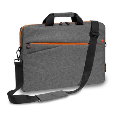 PEDEA Laptoptasche 17,3 Zoll (43,9cm) Fashion grau, orange Notebook Umhängetasch