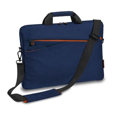 PEDEA Laptoptasche 15,6 Zoll (39,6cm) Fashion blau Notebook Umhängetasche mit Sc