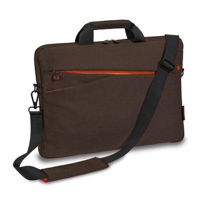PEDEA Laptoptasche 17,3 Zoll (43,9cm) Fashion braun Notebook Umhängetasche mit S