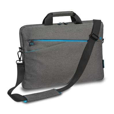 PEDEA Laptoptasche 13,3 Zoll (33,8cm) Fashion grau, blau Notebook Umhängetasche