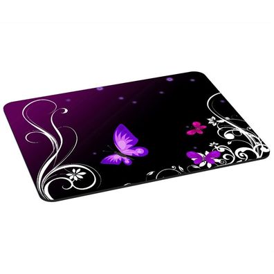 PEDEA Gaming Office Mauspad XL purple butterfly mit vernähten Rändern und ruts