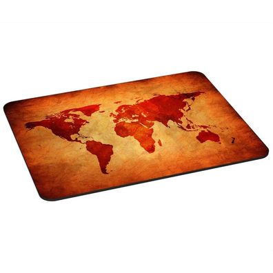 PEDEA Gaming Office Mauspad XL brown global map mit vernähten Rändern und ruts