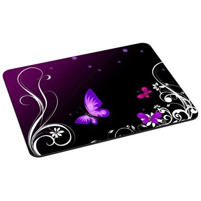 PEDEA Gaming Office Mauspad L purple butterfly mit vernähten Rändern und rutsc
