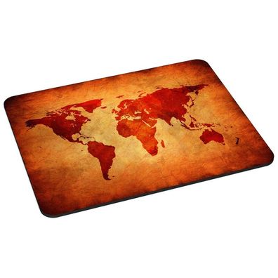PEDEA Gaming Office Mauspad L brown global map mit vernähten Rändern und rutsc
