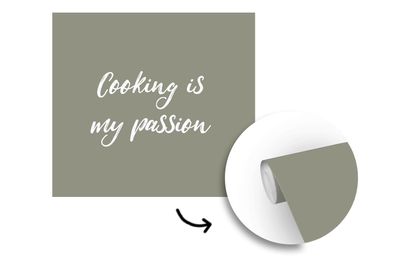 Tapete Fototapete - 300x300 cm Kochen ist meine Leidenschaft - Karte - Zitate