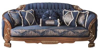 Casa Padrino Luxus Barock Wohnzimmer Sofa mit Glitzersteinen und dekorativen Kissen B