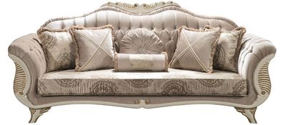Casa Padrino Luxus Barock Wohnzimmer Sofa mit Glitzersteinen und dekorativen Kissen G