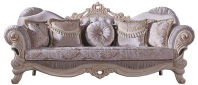 Casa Padrino Luxus Barock Wohnzimmer Sofa mit Glitzersteinen und dekorativen Kissen F