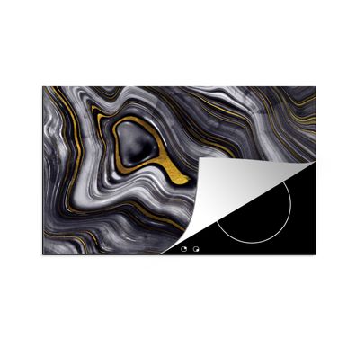 Herdabdeckplatte 78x52 cm Steine - Achat - Geode - Marmor