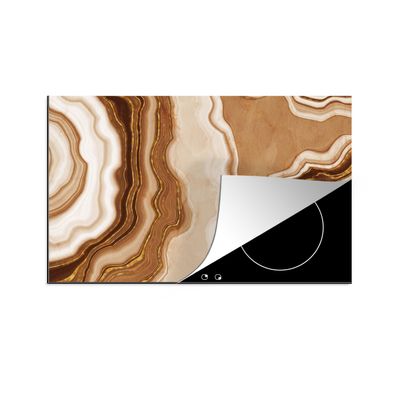 Herdabdeckplatte 80x52 cm Edelsteine - Braun - Achat - Stein