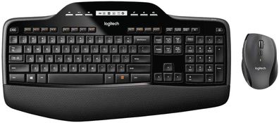 Logitech MK710 Kabelloses Tastatur-Maus-Set, 2,4 GHz Verbindung USB-Empfängem ...