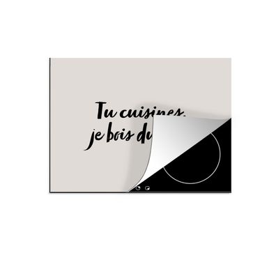 Herdabdeckplatte 75x52 cm Sprichwörter - Tu cuisines, je bois du gin - Zitate - Koche