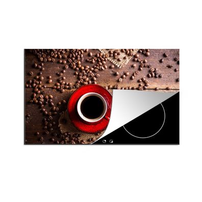 Herdabdeckplatte 85x52 cm Kaffee - Kaffeebohnen - Espresso