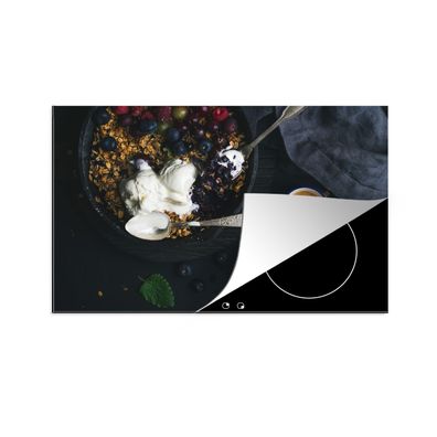 Herdabdeckplatte 85x52 cm Kaffee - Obst - Haferflocken