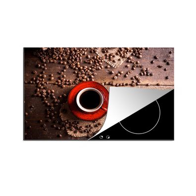 Herdabdeckplatte 78x52 cm Kaffee - Kaffeebohnen - Espresso