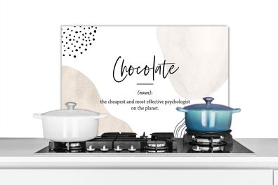 Spritzschutz Küchenrückwand - 60x40 cm Sprichwörter - Schokolade - Zitate - Wörterbuc