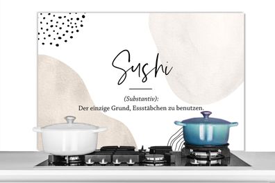 Spritzschutz Küchenrückwand - 100x65 cm Sushi - Zitate - Sprichwörter - Wörterbuch -
