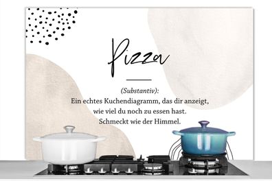 Spritzschutz Küchenrückwand - 120x80 cm Sprichwörter - Pizza - Wörterbuch - Zitate -