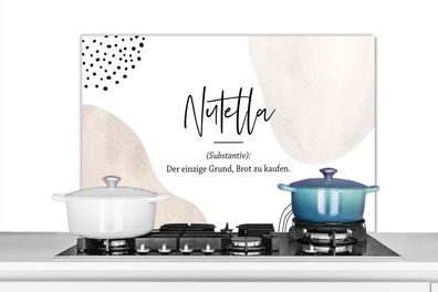 Spritzschutz Küchenrückwand - 90x60 cm Sprichwörter - Nutella - Wörterbuch - Zitate -