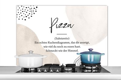 Spritzschutz Küchenrückwand - 100x65 cm Sprichwörter - Pizza - Wörterbuch - Zitate -