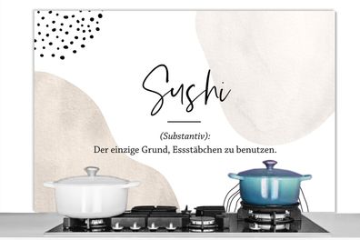 Spritzschutz Küchenrückwand - 120x80 cm Sushi - Zitate - Sprichwörter - Wörterbuch -